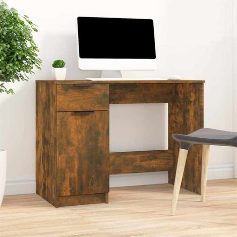 Bureau informatique Table de bureau - Chêne fumé 100x50x75 cm Bois d'ingénierie BV773597 - BonneVie (1/5)