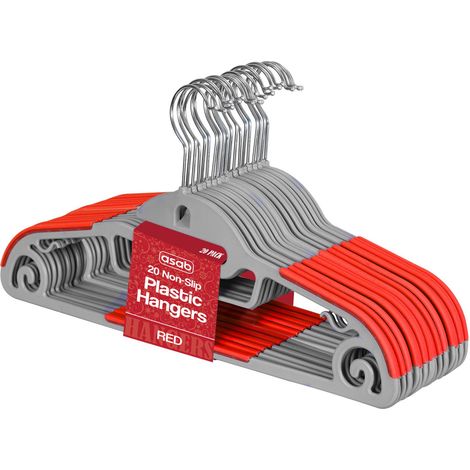 Non Slip Plastic Hangers Pack of 20 - Red (1/3)
