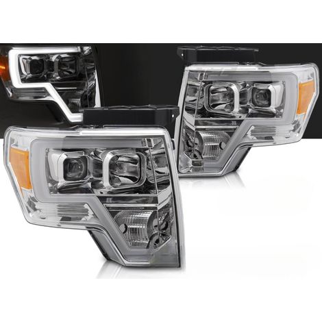 Paire de feux phares Ford F150 MK12 de 2008 a 2014 LTI LED Chrome-41387022 (1/3)
