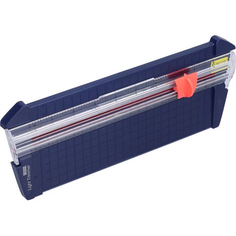 Mini coupe-papier portable précis - Outil de découpe papier facile à utiliser avec guide de coupe - Coupe droite et nette - Bleu marine (1/5)