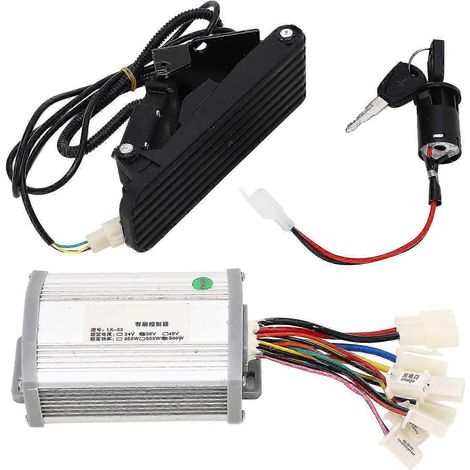 Kit de conversion de contrôleur de vitesse de moteur à balais 36 V 800 W avec pédale d'accélérateur pour vélo électrique, moto et tricycle (modèle 2026). (1/5)