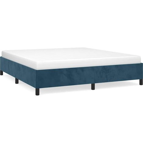 Maison Exclusive - Giroletto senza Materasso Blu Scuro 160x200 cm in Velluto (1/5)