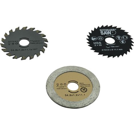 Trade Shop - HOLZSCHNEIDE-SCHEIBEN PVC KUNSTSTOFF MINI KREISSÄGE 3 Stück Ø54.8mm Ø11.1mm -