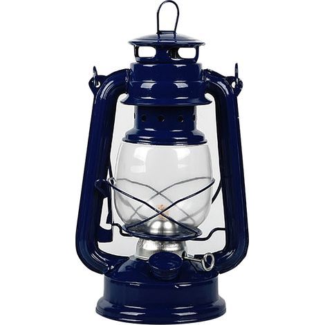 Ornement de lampe à pétrole en fer forgé de style rétro. bleu foncé. convenant à une chambre ou une table de chevet (1/5)