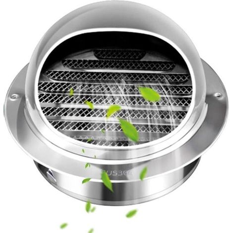 Grille de ventilation circulaire de 150 mm, en acier inoxydable 304, résistante au vent et à la pluie. (1/5)