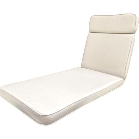 Ivory Luxury Sunlounger Cushion - L198 x W60 x D6 cm
