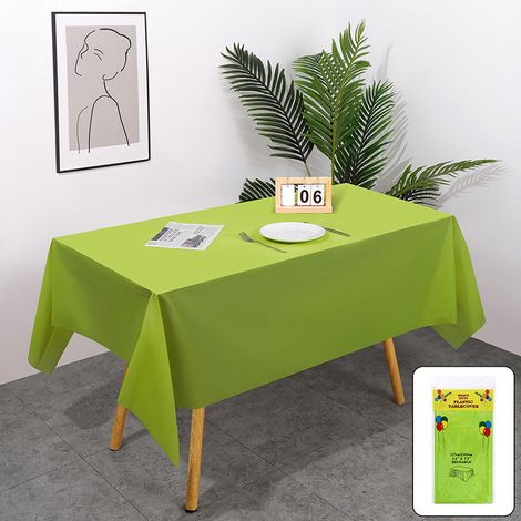 Nappes rectangulaires jetables en plastique (lot de 12) pour fêtes, événements et mariages, pour usage intérieur et extérieur, 274 x 137 cm (1/5)