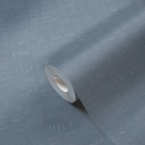 A.S. Creation  Nara  387457  Vliestapete  Einfarbig  10.05 x 0.53 m  Blau  Wohnzimmer  Schlafzimmer  Flur  Küche  Esszimmer  Badezimmer  Bad  Arbeitszimmer  Büro  Diele (1/5)
