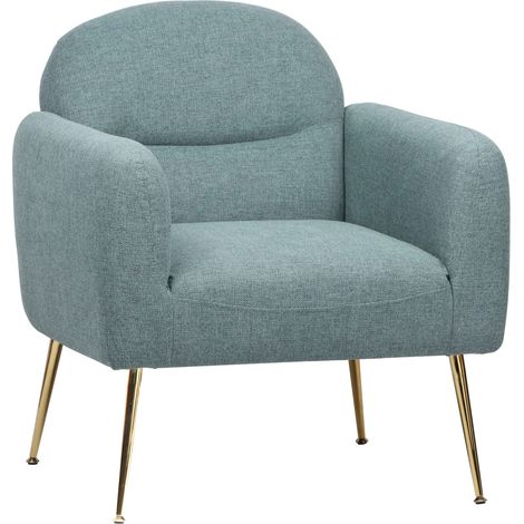 Fauteuil relax en acier et tissu bleu