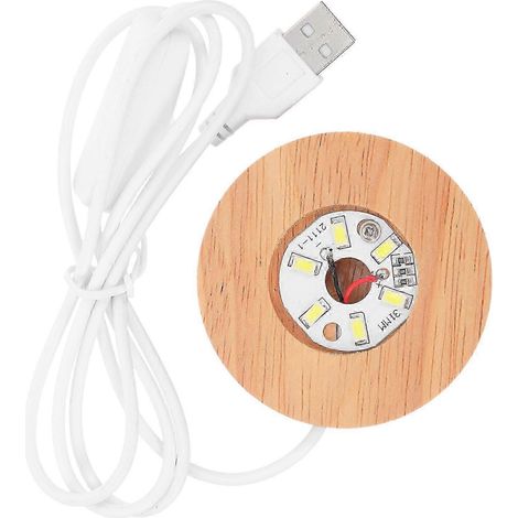 Support pour boule de cristal 2026, socle en bois avec éclairage LED et chargement USB (lot de 3). (1/5)