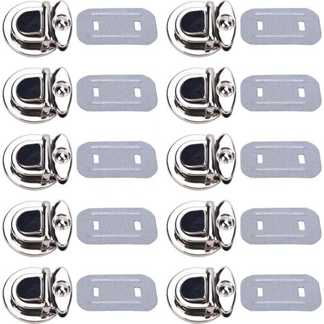 10 sets Lock de presse de bourse, argent 25 mm de largeur de largeur de rachat de rachat de serrure Cattre avec une plaque de base 30x39 mm pour le sac de sac à main (1/5)