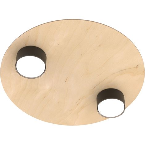 Plafoniera rotonda minimal legno chiaro 2xGX53 Emibig (1/5)