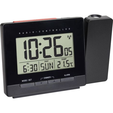 TFA Dostmann Reloj despertador digital con proyección negro 14 cm