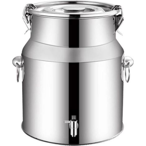 Pot scellé 5L acier inoxydable avec robinet, étanchéité et anneau transport - Stockage alimentation (1/4)