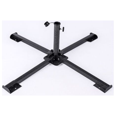 Pied Pliable pour Parasol de Terrasse Extérieur Ø84X35 cm, Acier pour Mât de 38 à 50 mm, Support Parasol de Jardin, Pied de Parasol, Résistant, Léger, Compact et Facile à Placer (1/4)