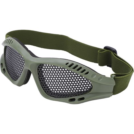 Lunettes de sécurité en maille résistantes aux chocs, haute robustesse et respirantes, pour le tir sportif, les jeux et l'équitation en extérieur, vert militaire. (1/5)