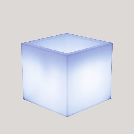 Moovere – Jardinière carrée NARCISO 50 avec lumière RGB – Dimensions 49x49x45cm – Charge solaire et batterie rechargeable – Résistante aux UV (1/4)