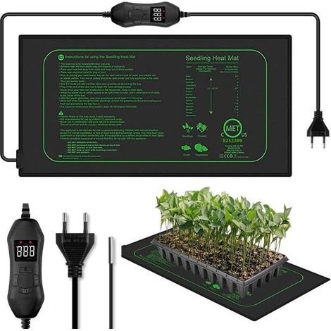 Tapis Chauffant pour Plantes,Tapis Chauffant de 50 W,25×52.5cm,Tapis Chauffant Imperméable,Tapis Chauffant pour Semis,Couverture Chauffante pour Plantes (1/5)