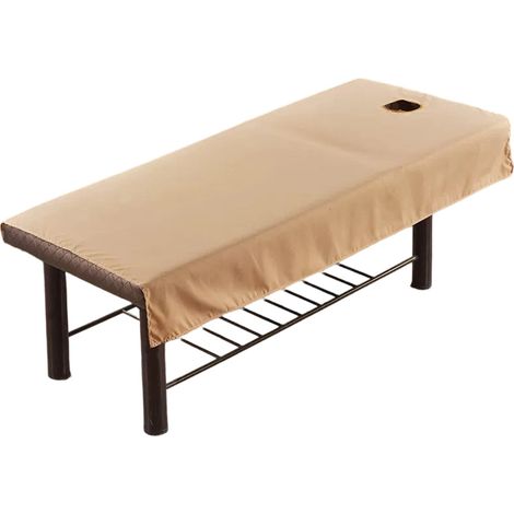Housse De Table De Massage Avec Trou Facial En Polyester Embossé Pour Salon Spa - 1 Pièce (1/5)
