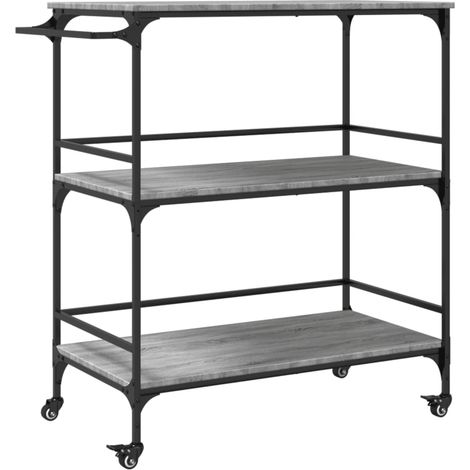 Maison Exclusive - Carrito de cocina madera ingeniería gris Sonom
