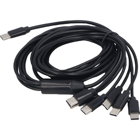 Câble USB-C vers USB-C 6 en 1 compatible avec iPad Air 4 et 5, Plug and Play, 2 m (6,6 pi) en PVC, charge rapide, câble répartiteur USB Type-C (1/5)