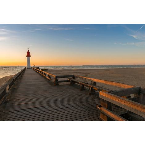 Tableau sur toile passerelle en Normandie 65x97 cm - Impression sur Toile Murale Décorative - Image imprimée en HD sur Toile - Toile sur Châssis en Bois FSC - Fabriqué en France (1/4)