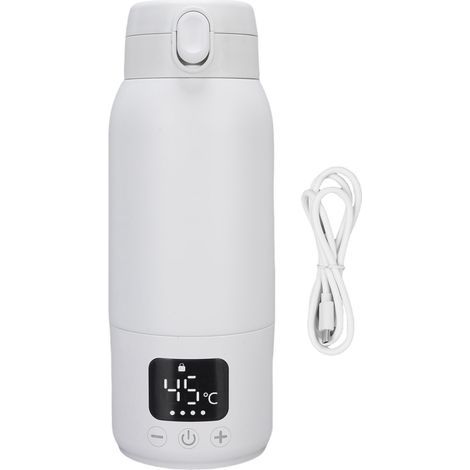 GARRYFIZH Bouilloire électrique portable sans fil en acier inoxydable 316, rechargeable, étanche IPX6, pour voyage, voiture ou extérieur, 500 ml