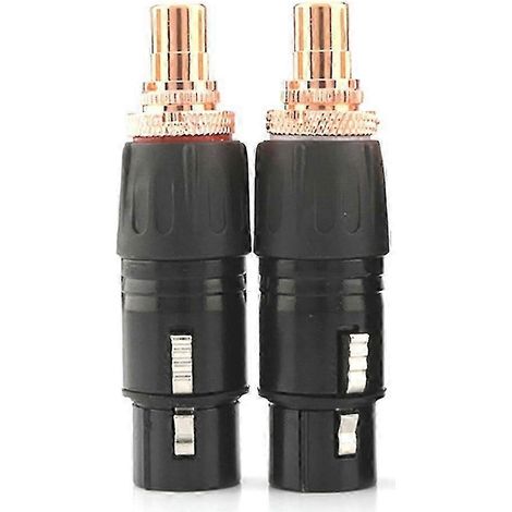 Adaptateur XLR vers RCA femelle, fiche RCA plaquée rouge, compatible avec les connecteurs audio HiFi (XLR femelle). (1/4)
