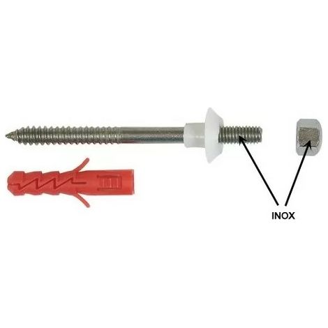 Ing Fixations A500170 - Bag of 2 Ø6x70 fixings for WC with acorn nut