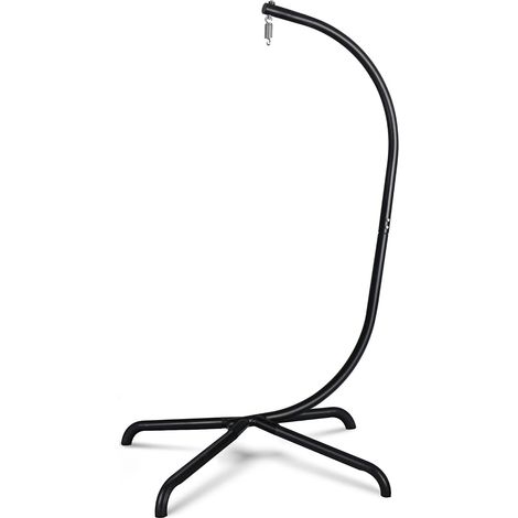 Hanging Egg Chair Holder, Solid Iron Hammock Chair Frame with Spring Hook, Stable Base, Heavy Duty Swing Chair Holder, 150kg, C Bracket for Hanging Chair (1/5)