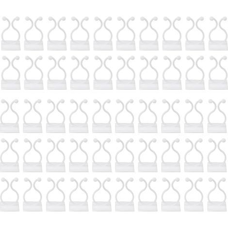 CCYKXA Climbing Plant Clips, 50 Pieces Climbing Plant Fasteners, Wall Climbing Plant Clips, Climbing Plant Support Clips, Self-Adhesive Plant Clips, for Gardening Plant Support, White (1/5)