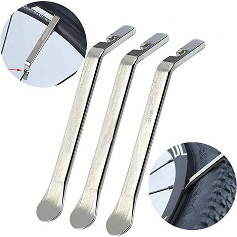 Démonte-pneu de vélo, outil de changement de pneu portable en acier inoxydable, lot de 3 (1/4)