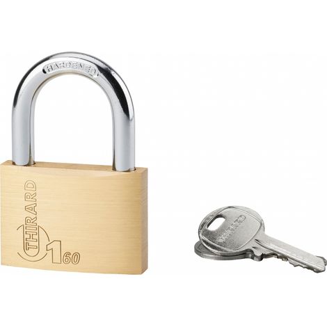 Lucchetto con chiave tipo 1, interno, ottone, ansa in acciaio, 60mm, 2 chiavi/lucchetti - THIRARD