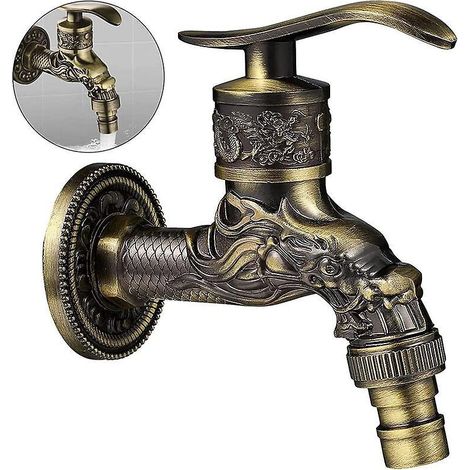 robinet En Laiton Antique Interface G1/2 Robinet De Machine Laver Pour Salle De Bain Buanderie (1/5)