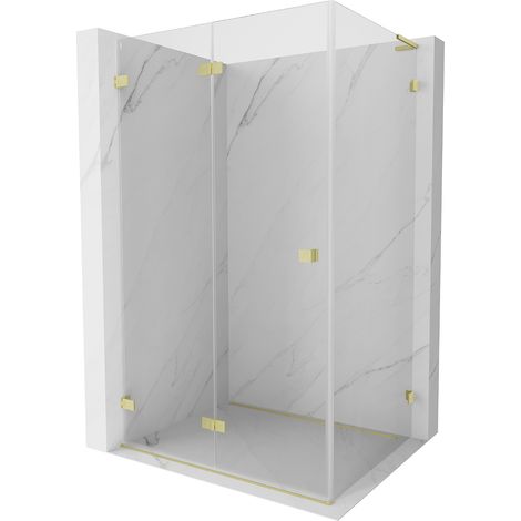 Mexen Lunar-F L Falttür-Duschkabine links 85 x 80 cm, transparent, gold gebürstet - 836L-085-080-55-00-L (1/5)