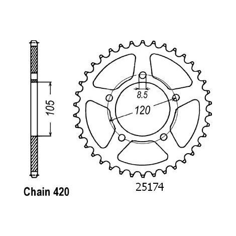 Couronne transmission Sifam pour moto Aprilia 50 MX SM 2004 à