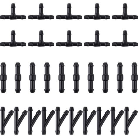 Windshield Wipers Hose Connector, 30Pcs 2-Way + 3-Way I/T/Y 3 Type Water Washer Pipe Adapter Car Windshield Washer Hose Kit Pipe Connector for Universal Car Washer Nozzles