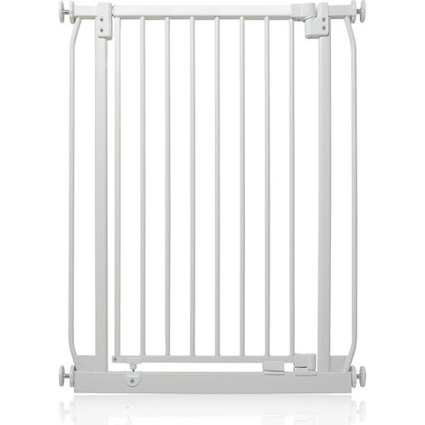 Safetots Extra Tall Elite Safety Gate, 71cm - 80cm, Matt White, Extra Tall 96.8cm in Height, Pressure Fit Stair Gate (1/5)
