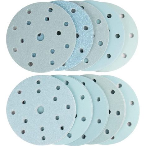 Disque abrasif 150mm, 100 Disques de Ponçage Ronds, Grains Mixtes 40/60/80/120/180/240/320/400/600/800, Disque de Ponçage auto-agrippant Pour Ponceuse Orbitale Aléatoire