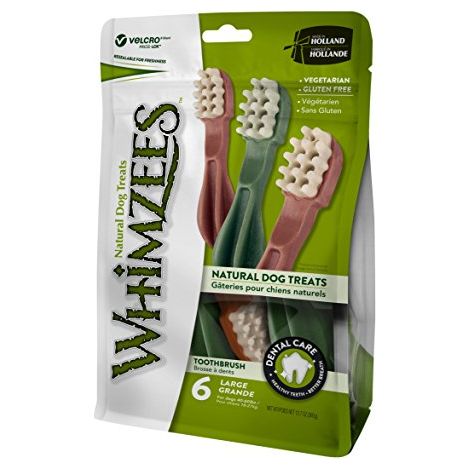 Whimzees - Snack naturali per lâigiene orale dei cani, a lunga durata, spazzolino grande, 6 pezzi (1/4)
