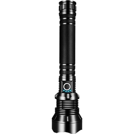 Linterna LED recargable, resistente al agua y brillante, con zoom, 5 modos, potente para acampar y hacer senderismo, recargable. (1/5)