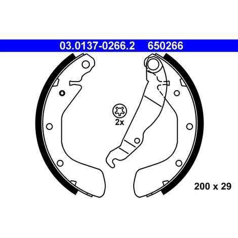 Jeu de mâchoires de frein ATE 03.0137-0266.2 CHEVROLET 16 05 052 16 05 811