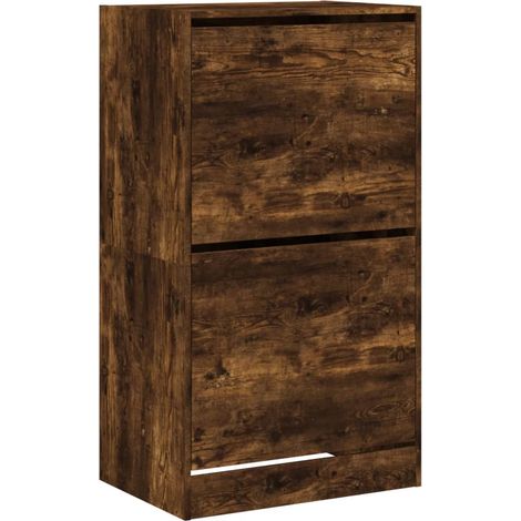 Maison Exclusive - Scarpiera con 2 Cassetti Ribaltabili Rovere Fumo 60x42x180 cm