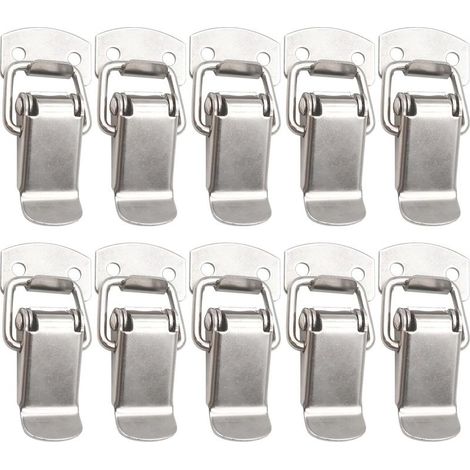 10 Pièces Fermeture à Levier 47mm Loquet à Bascule, Fermoir à Bascule Attache Capot, Fermoir à Ressort Loquet à Ressort pour Fenêtre, Meubles, Tiroir, Armoire, Boîte à Outils (1/5)