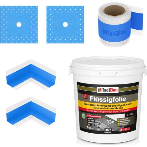 Dichtset Dusche Flüssigfolie 20 kg Abdichtset Dichtband Duschelement Bad Set (1/5)