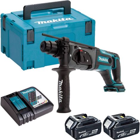 Makita DHR241RMJ 18V Li-ion Cordless Rotary Hammer Drill With 2x 4Ah Batteries, Charger And Makpac Case