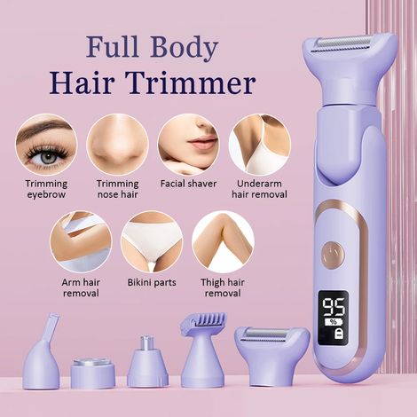 Tondeuse à cheveux, rasoir corporel pour femmes, appareil d'épilation électrique sans fil rechargeable (1/5)
