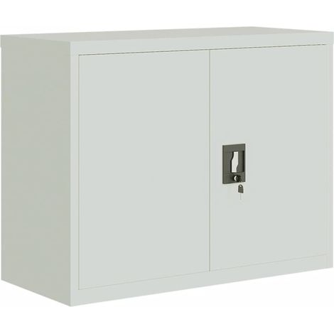 Maison Exclusive - Armario archivador de acero gris claro 90x40x7