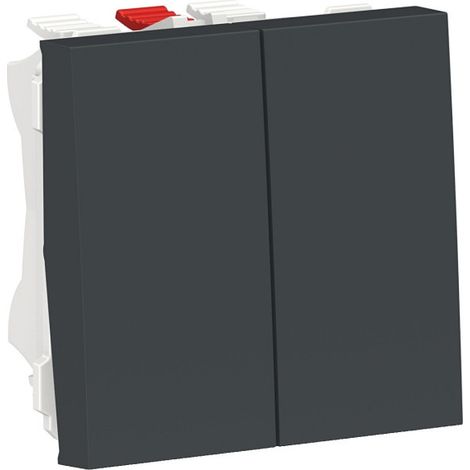 Unica - double va-et-vient - 10A - connexion rapide - 2 mod - Anthra - méca seul (NU321354) (1/4)