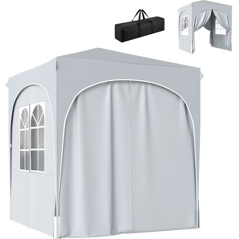 Outsunny Gazebo Pieghevole UPF50+ Portatile 2x2m Grigio Chiaro